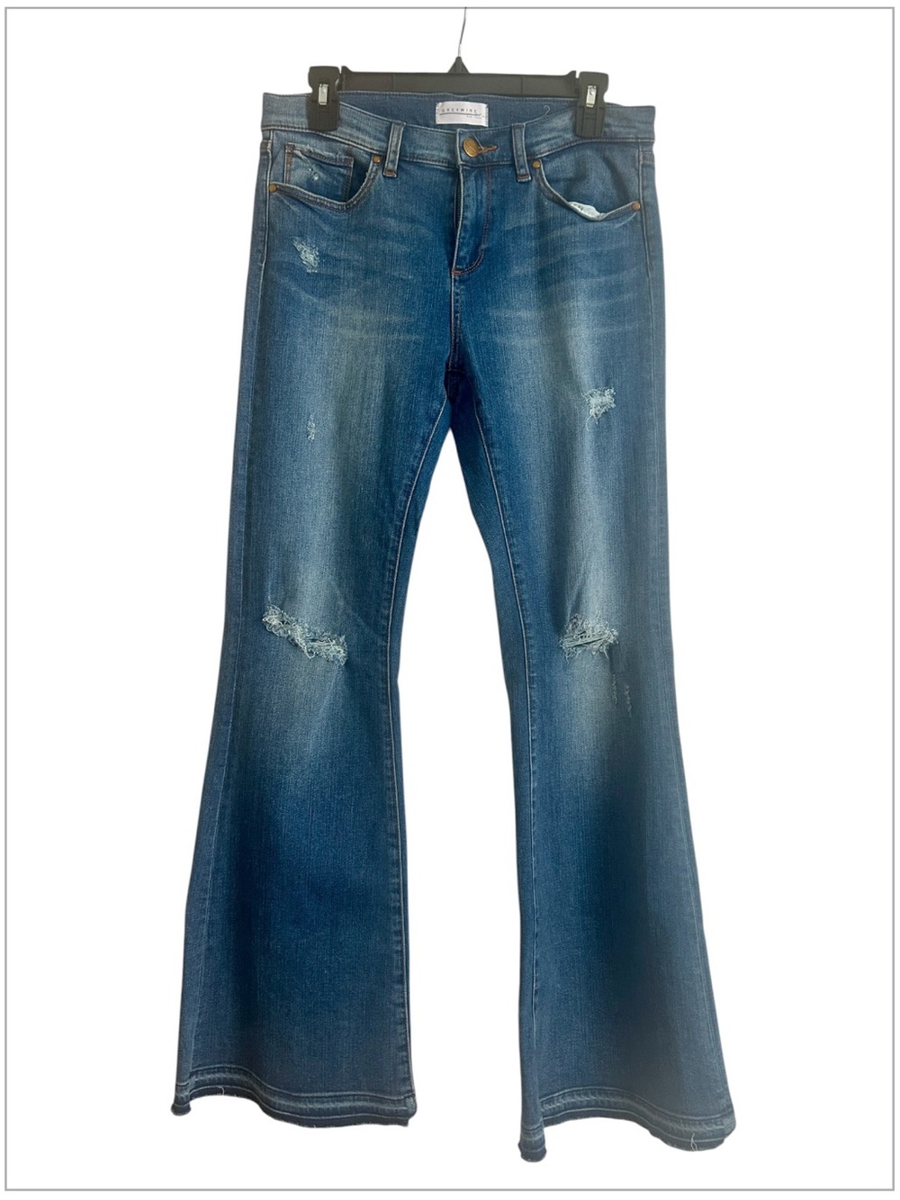 NEW Distressed Flare Jeans - Blue